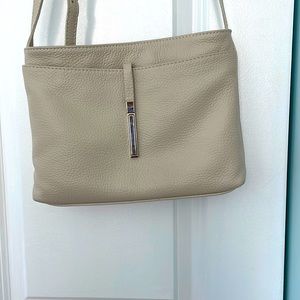Soft pebbled leather crossbody bag